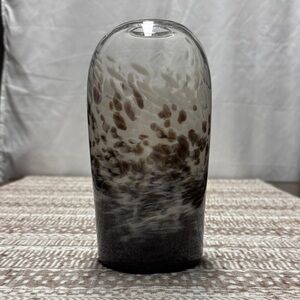 Artisan Glass Vase in Black and Brown